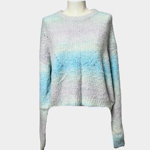 WILD FABLE blue & lilac ombre fuzzy cropped sweater XXL
